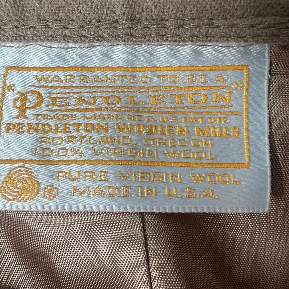 VTG Pendleton Wool Skirt Sz 12 Tan Academia Prep Old Money Ivy League Neutral - Picture 7 of 11